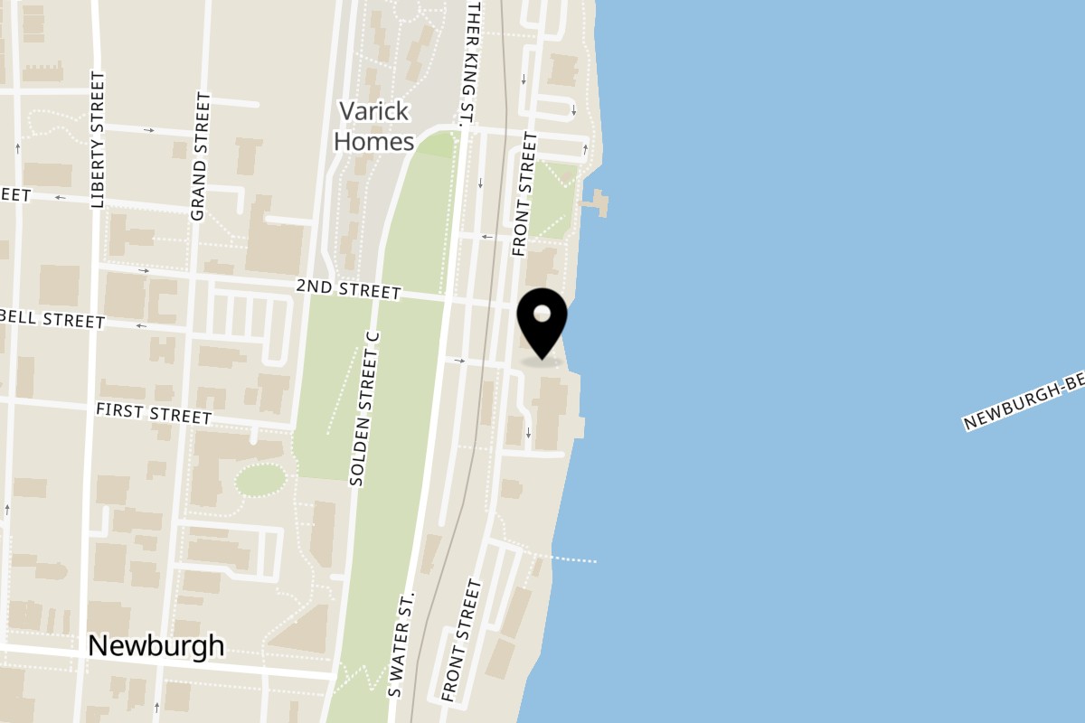 Map showing the location of Cafe Pitti on 40 Front St in Newburgh